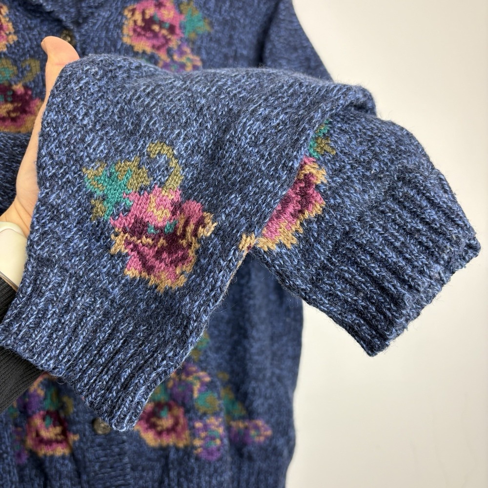 Vtg Women's Eddie Bauer Wool Blend Cardigan Sweater Grannycore Grandma Sz L - Picture 9 of 14